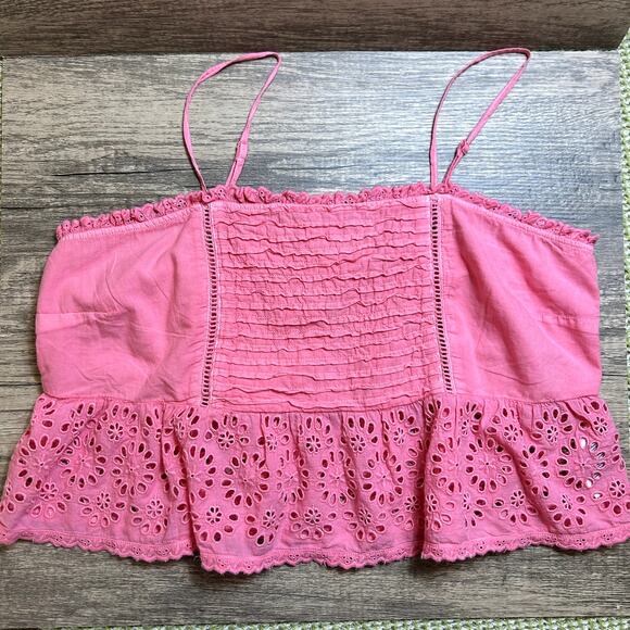 American Eagle Pink Preppy Coquette Babydoll Cami Tank Top Size L - Picture 2 of 9